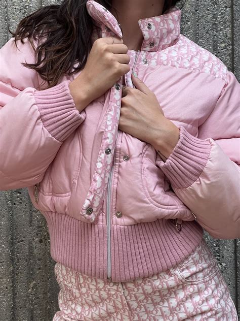 dior monogram puffer jacket pink|dior puffer jacket navy.